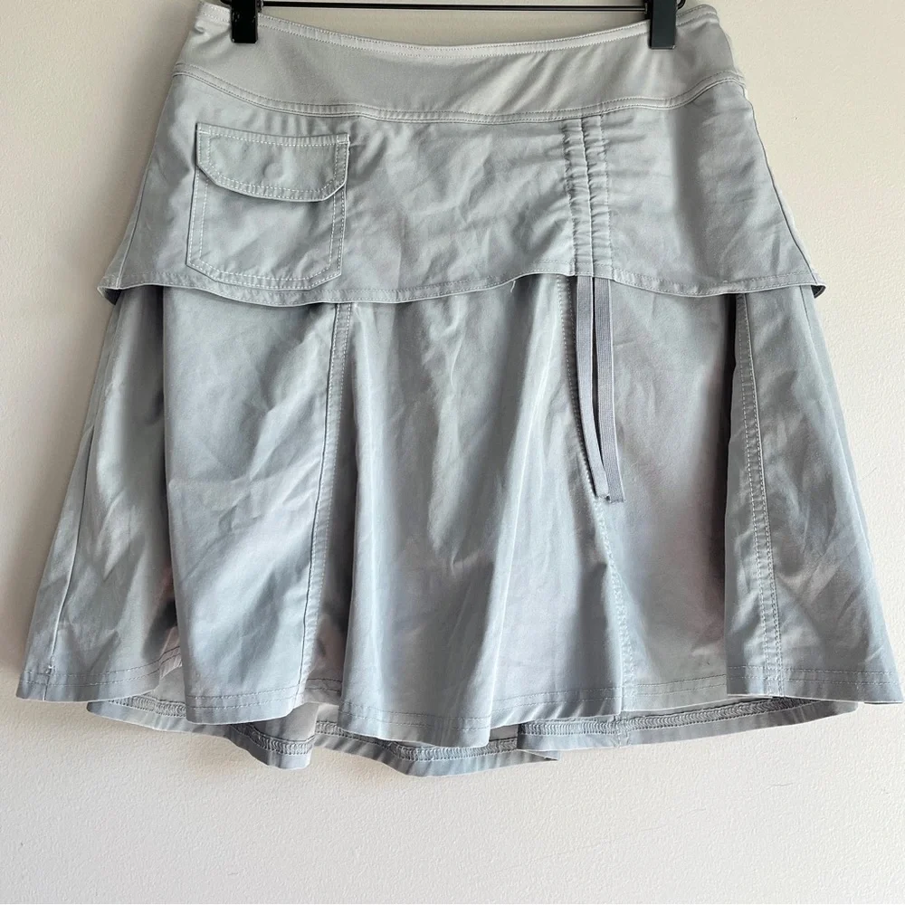 Athleta gray skort wherever 4 skirt cinched overlay cargo pocket golf pickleball